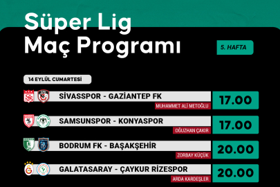 Süper Lig'de 5. Haftanın Maçları